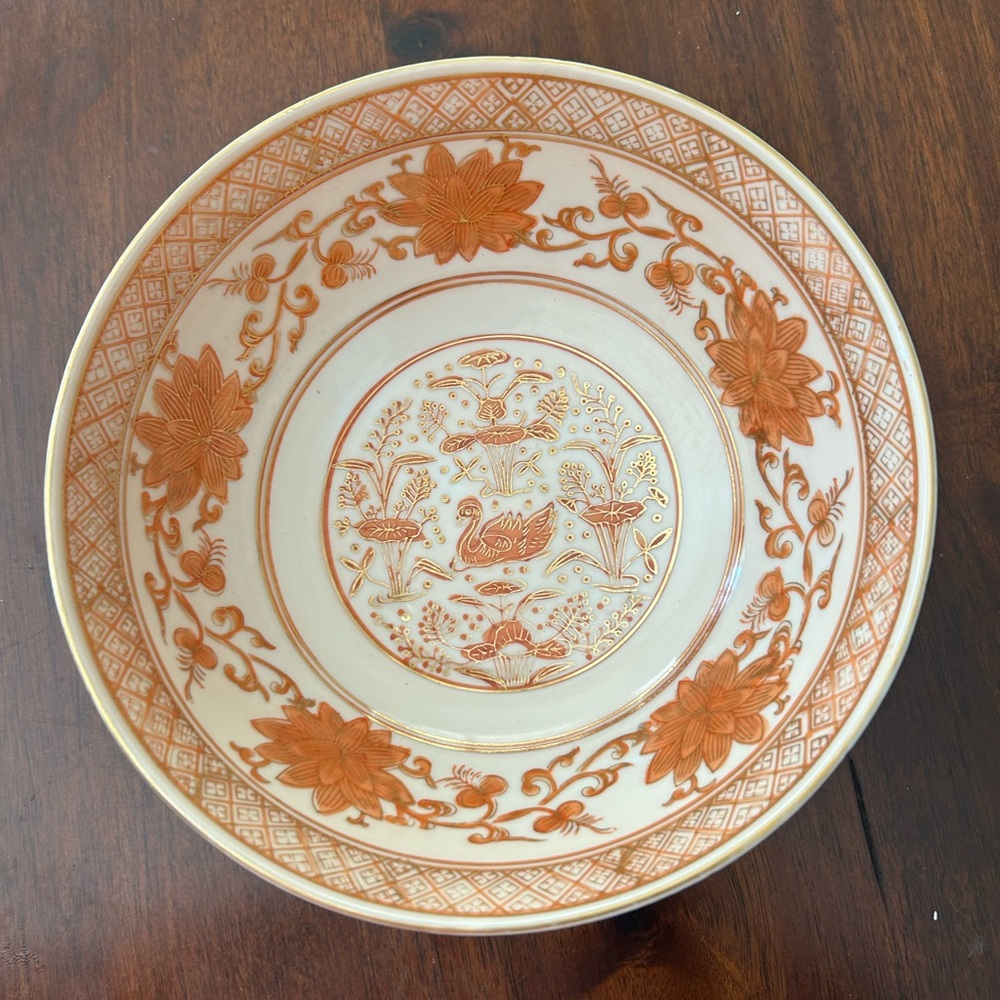 Elegant Orange Floral Dinner Plate